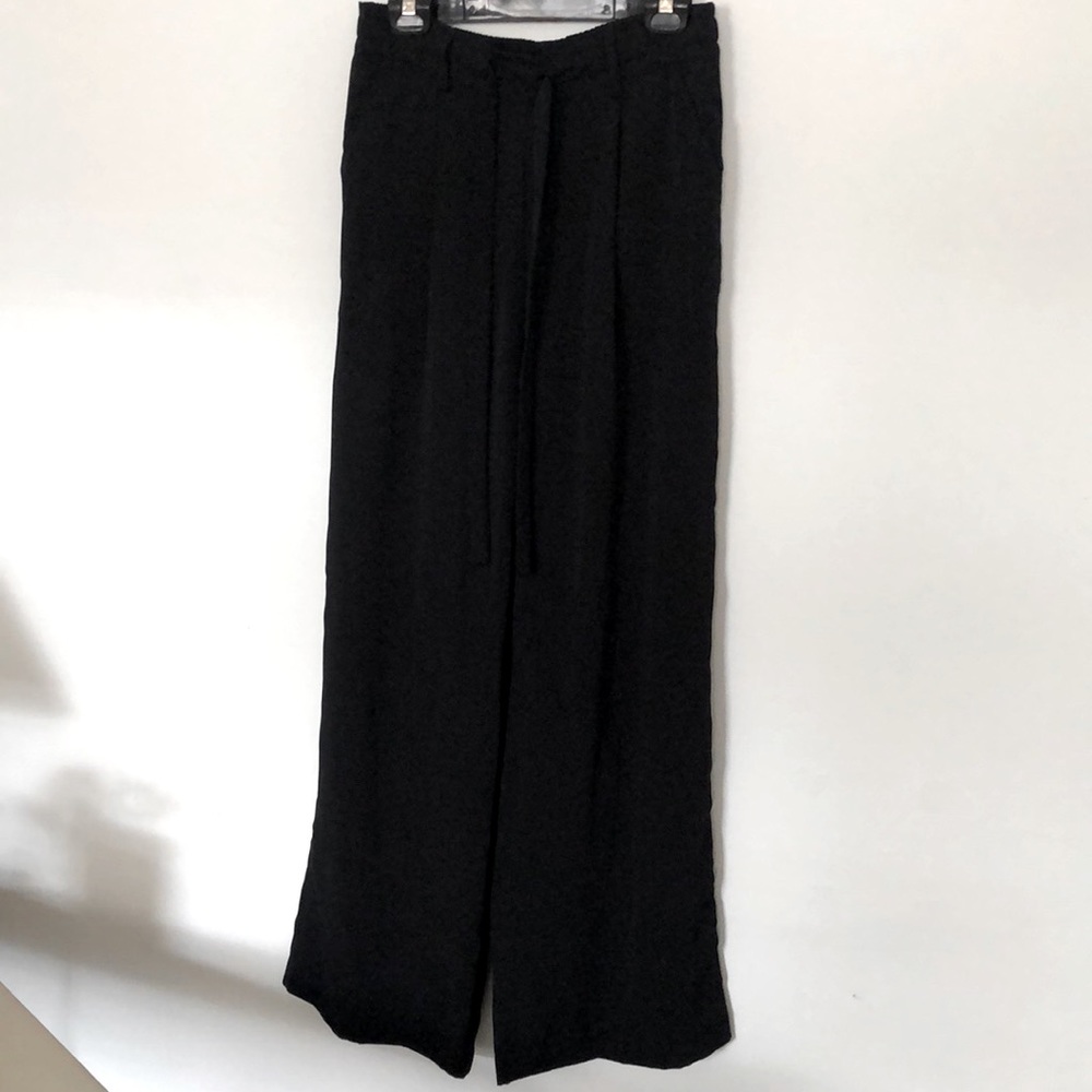 Wide leg black dress pants